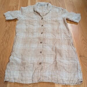 Everlane - Yellow/Golden Striped 100% Linen Button Down Dress Shirt - Size XS